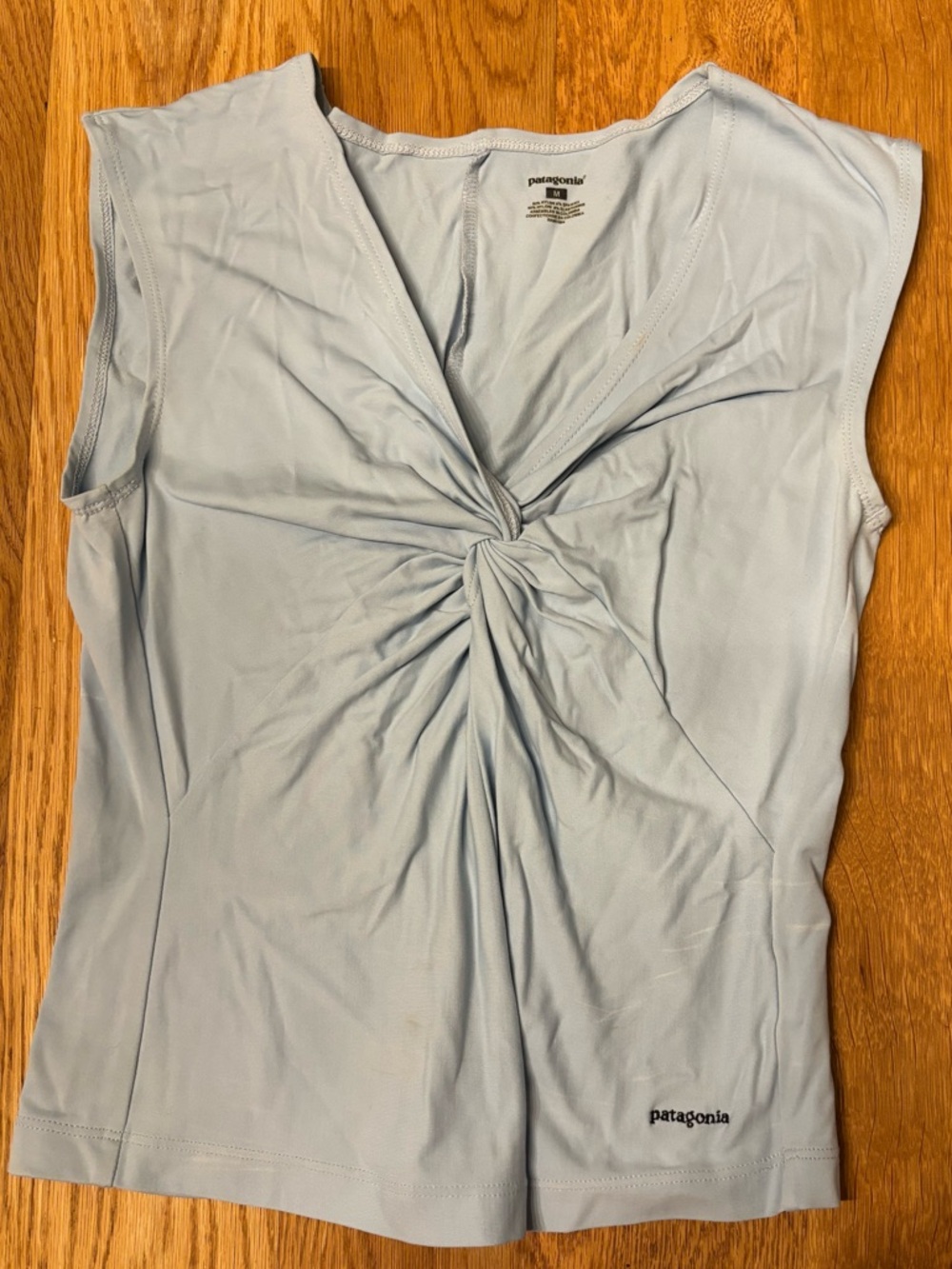 Patagonia Light Blue Twist-Front Sleeveless Tank